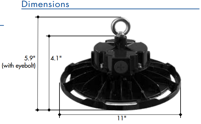 TCP EUFOUZDSW4CCT UFO LED High Bay Light – Dimmable, Selectable Wattage & CCT, IP65 Waterproof for Commercial and Industrial Use