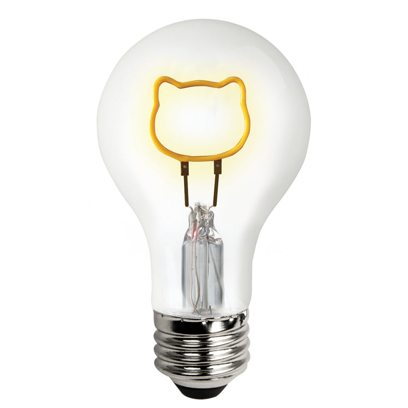 LED A19 Shaped Filament Light Bulb Yellow Cat - 1.5Watt