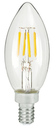 TCP LED Filament High CRI Lamp B11 Clear - 3 Watt, 250 Lumens, 3000 Kelvin