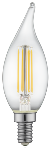 LED Filament High CRI Lamp E12 Clear Flame - 1.4", 3W, 27K