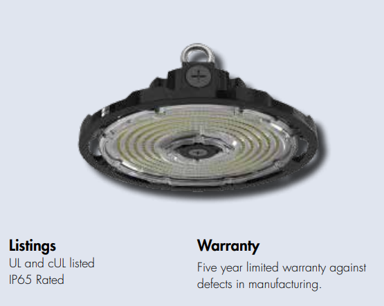 TCP EUFOUZDSW4CCT UFO LED High Bay Light – Dimmable, Selectable Wattage & CCT, IP65 Waterproof for Commercial and Industrial Use