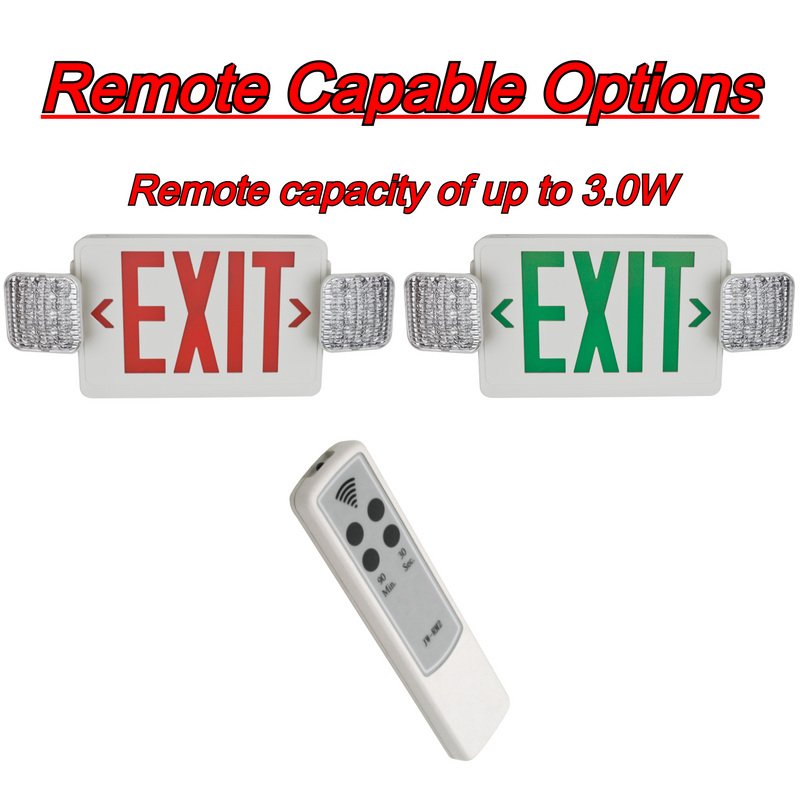 TCP LED Universal Combo Emergency Exit Sign with Battery Backup, UL Listed, Red/Green Letters, Remote Capable, 120-277V, 90-Minute Emergency Lighting, Commercial Emergency Lighting, Single & Multi-Pack Options