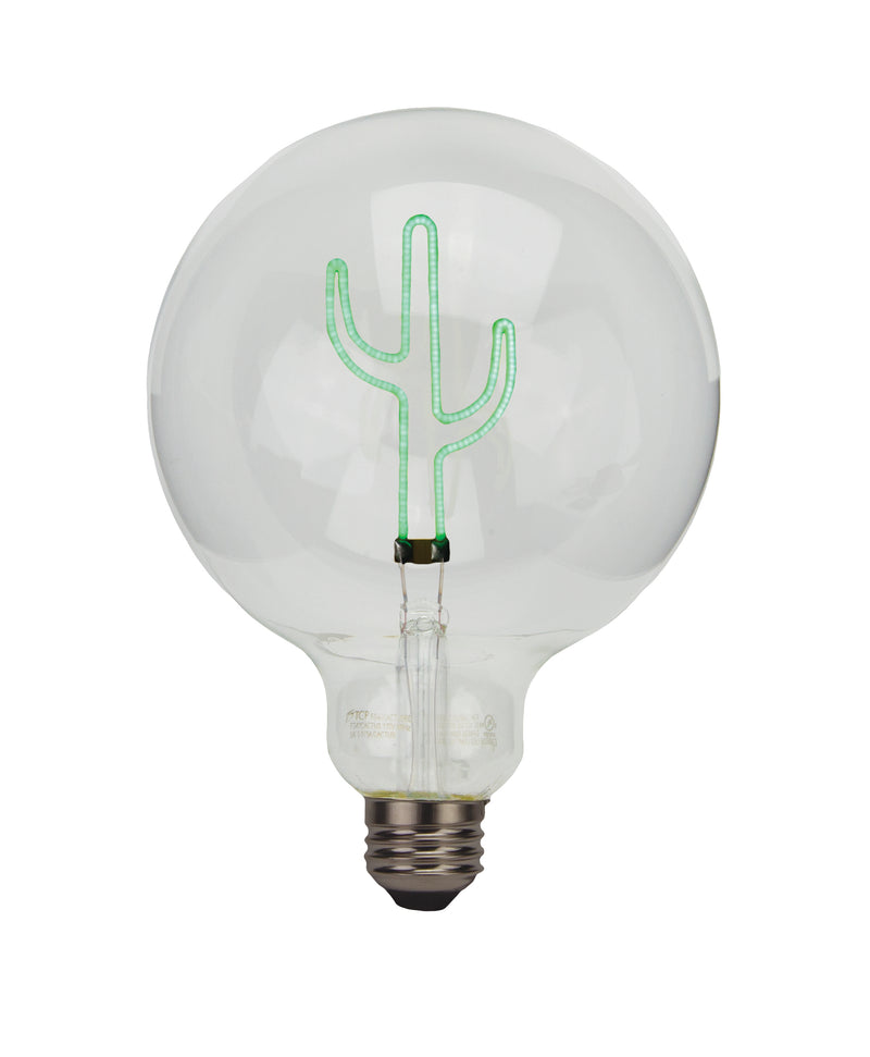 TCP G40 Cactus Shape Decorative Filament LED Light Bulb, 1W Green Light – Cactus Base Down for Indoor Decorative Lighting