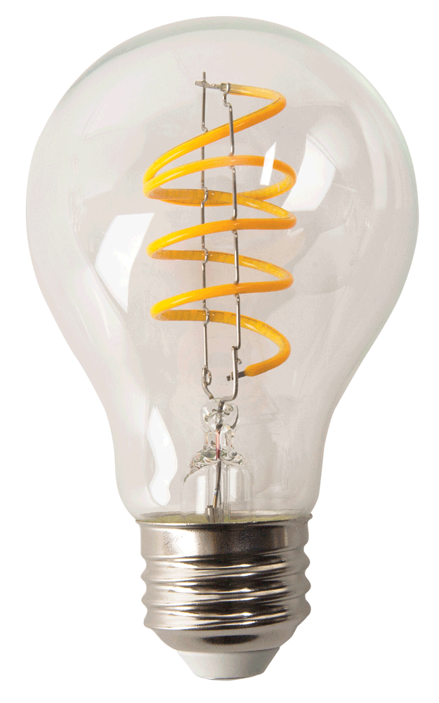 LED Antique Spiral Filament A19 Lamp - 4.2", 5W, 18K