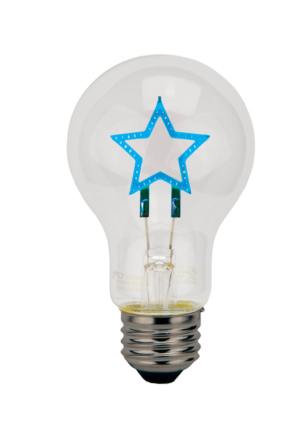 LED A19 Shaped Filament A19 Lamp Blue Star - 0.25 Watt