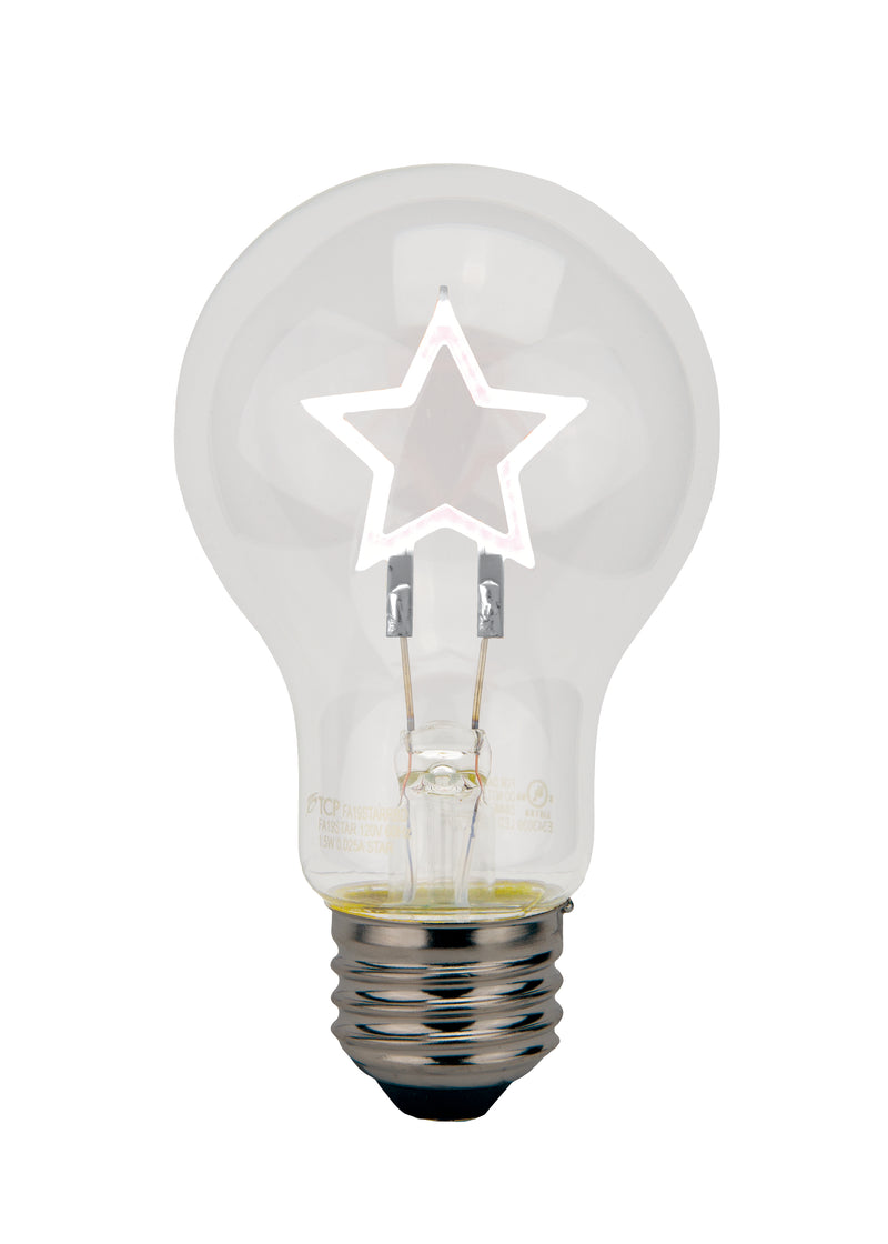 LED A19 Shaped Filament Light Bulb White Star - 0.25 Watt