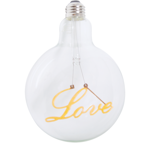 LED G40 Shaped Filament G40 Lamp Yellow Love - 1 Watt