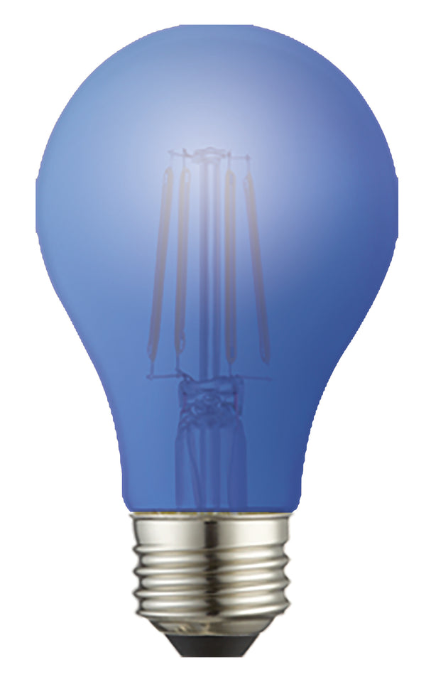 LED Classic Filament A19 Lamp E26 Blue Clear - 2.4", 8W