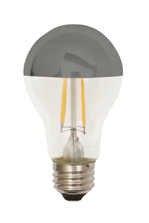 LED Classic Filament A19 Lamp E26 Silver Bowl - 2.4", 8W, 27K