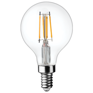 LED Filament High CRI G16 Globe Lamp E12 Clear - 2", 4W, 50K