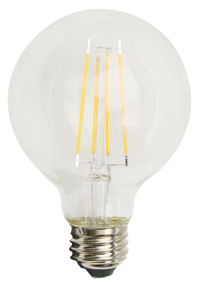 LED Classic Filament G25 Lamp E26 Clear - 3.2", 8W, 27K