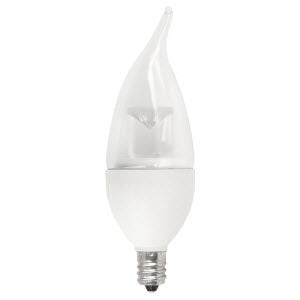 Elite LED Deco Lamps E12 Clear Flame - 3.8", 5W, 27K